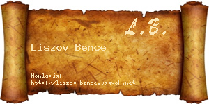 Liszov Bence névjegykártya